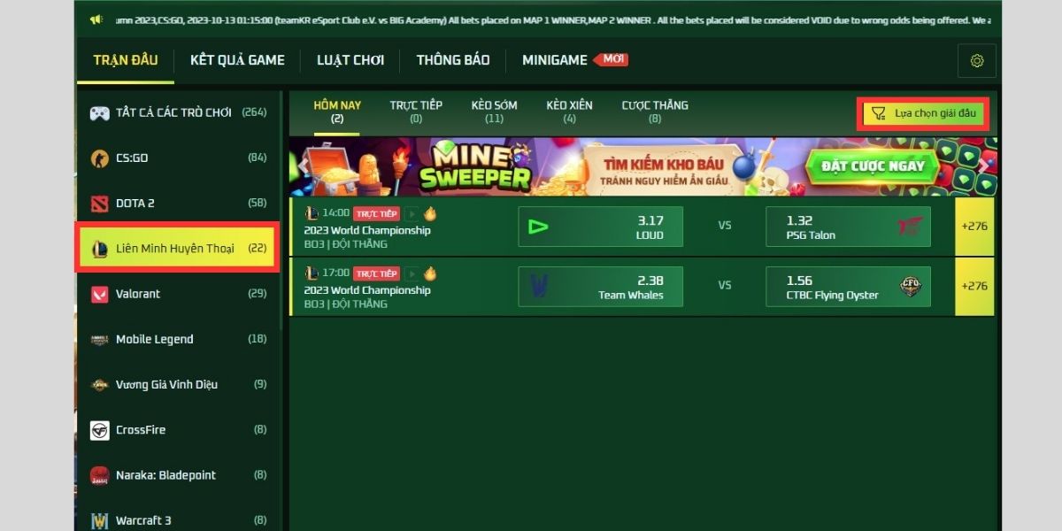 cách chơi cá độ world championship fb88 mới nhất 3 chọn giải đấu world championship fb88