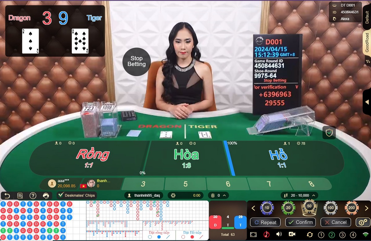 bàn chơi rồng hổ tại casino fb88 