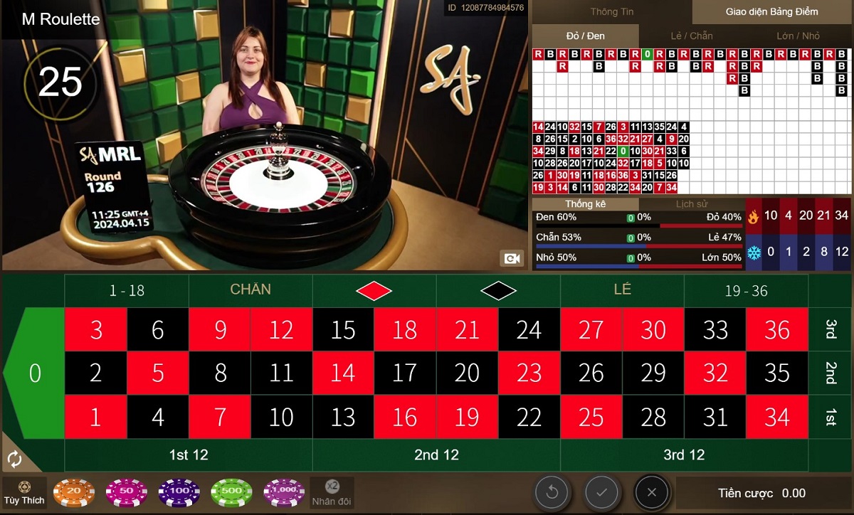 bàn chơi roulette tại casino fb88