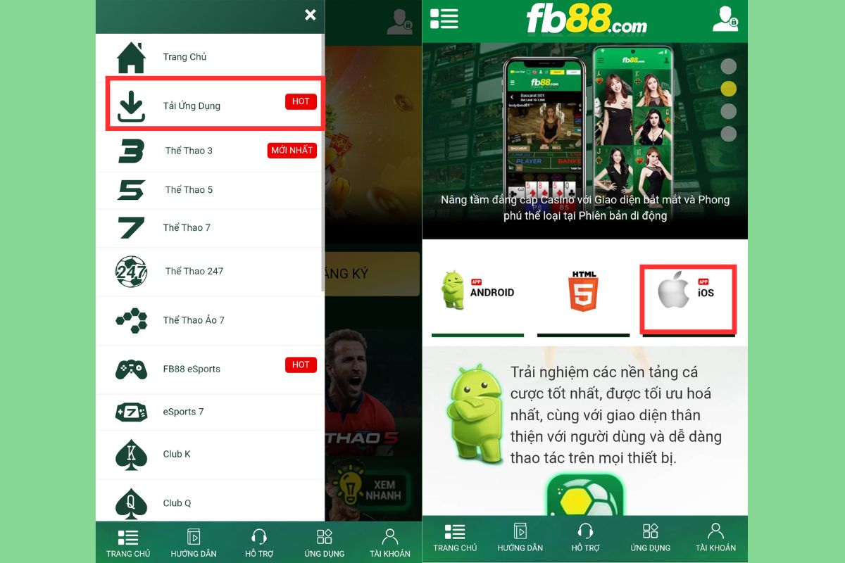 các bước tải app fb88 về ios