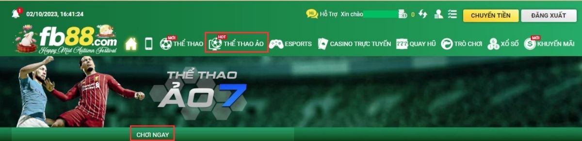 người chơi đi đến sảnh thể thao ảo fb88