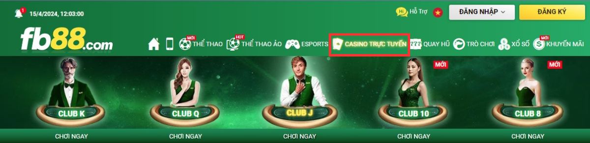 chọn sảnh chơi casino trực tuyến fb88