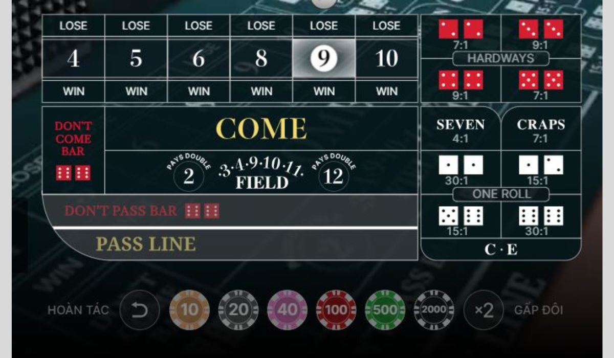 các cửa cược trong craps fb88
