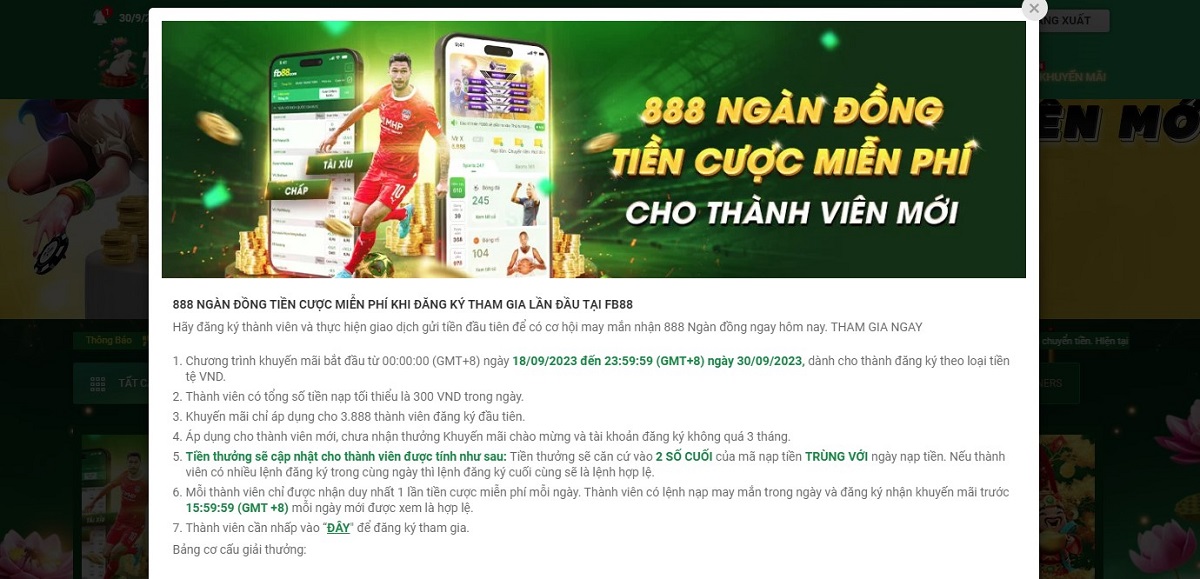 thành viên chưa đap ứng đủ điều kiện khuyến mãi 