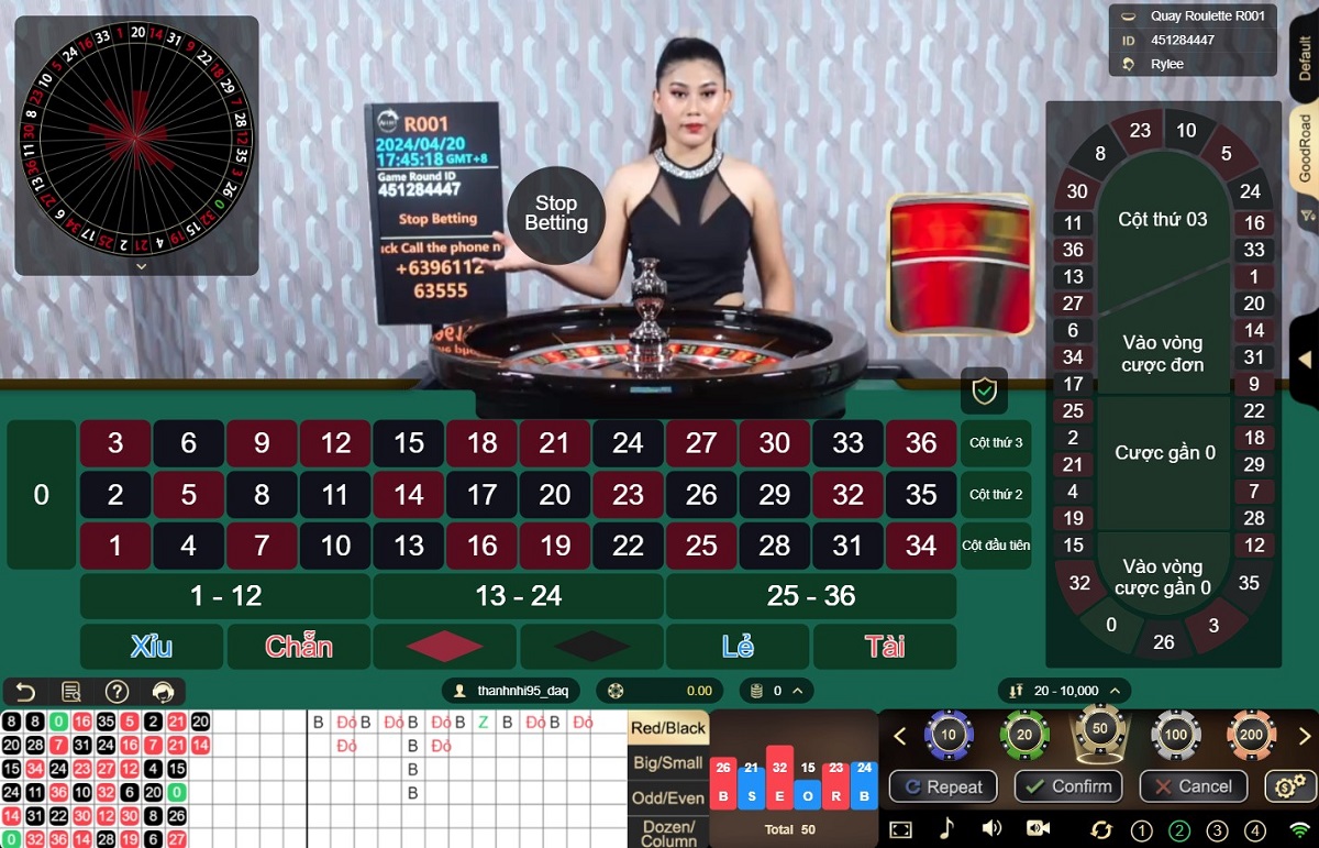đặt cược vào bàn chơi roulette fb88