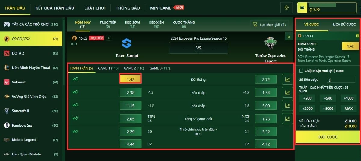 xác nhận vé cược esport fb88